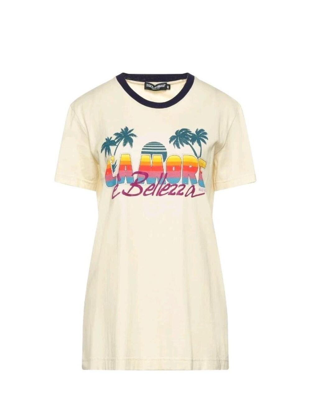 NWT Dolce and Gabbana L'Amore E Belezza T shirt, summer graphic tee, Size 38